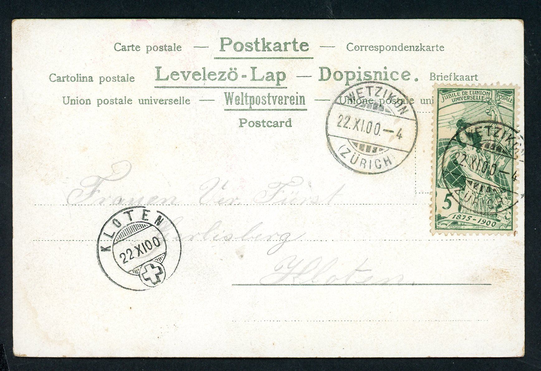 Cartoline postali: Blumenglitzerkarte – Usato da Opfikon venduto da Pritt04 2