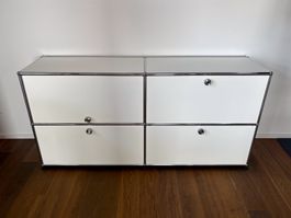 USM Haller Sideboard, Reinweiss – 2 Klappen & 2 Auszüge