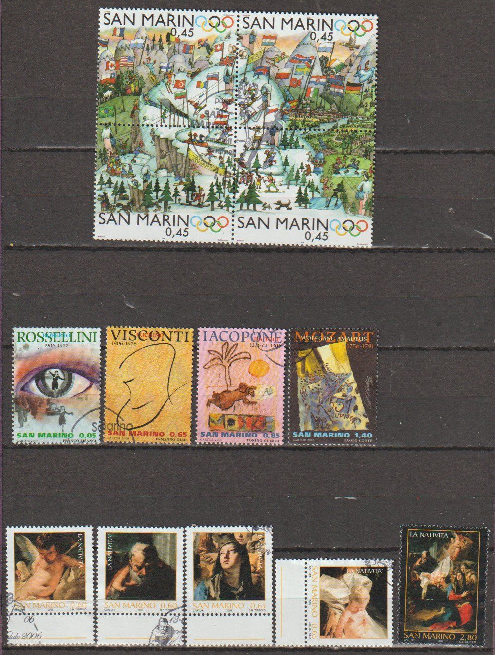 Alle Briefmarken: Saint-Marin - Divers thèmes – Gebraucht aus Crans-Montana von kira56