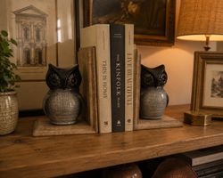 Eule Buchstützen Owl Book Ends