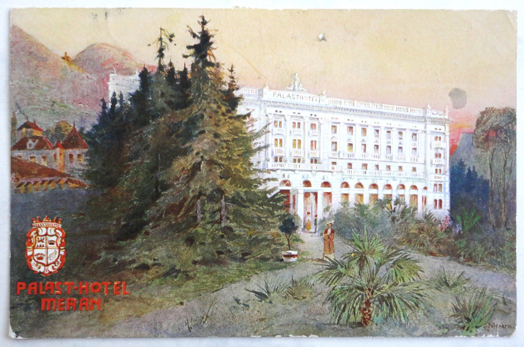 Cartoline postali: Palast-Hotel Meran – Difettoso da Fétigny venduto da Billy2miny