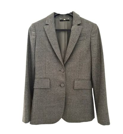 Wollblazer, Marke Gucci, Grau (Kleine 34, eher Grösse 32)