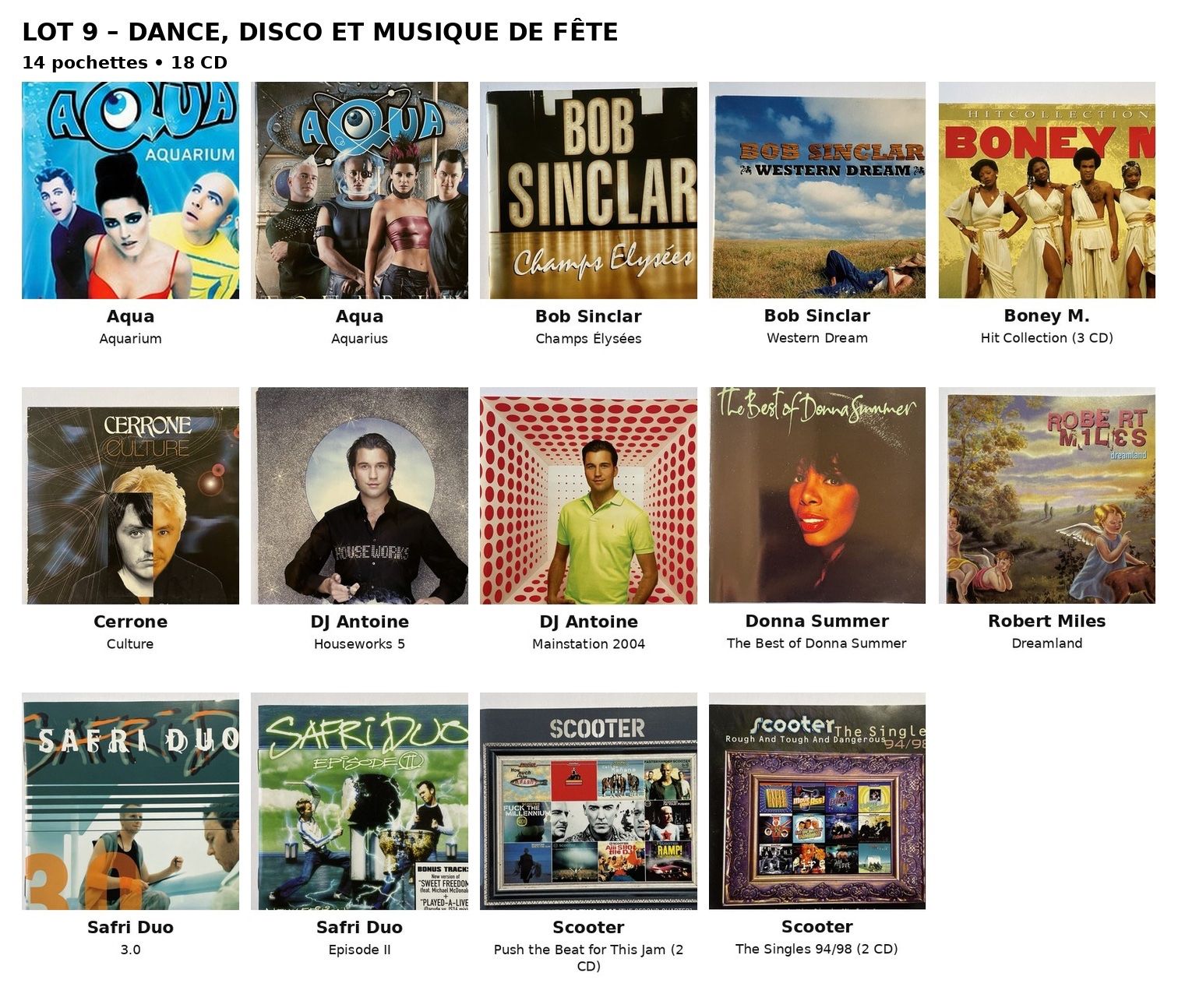 Lot de 18 CD — Dance, disco et musique de fête (Gebraucht) in Sion für ...