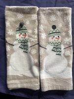 Snowman Towels, Set of 2, Winter Decoration, Christmas 