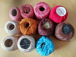 11 bunte Stickgarne für kreative Projekte ca 400 Gramm