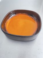 Mid-century Keramik Schale Fat Lava orange braun (1950-1970)