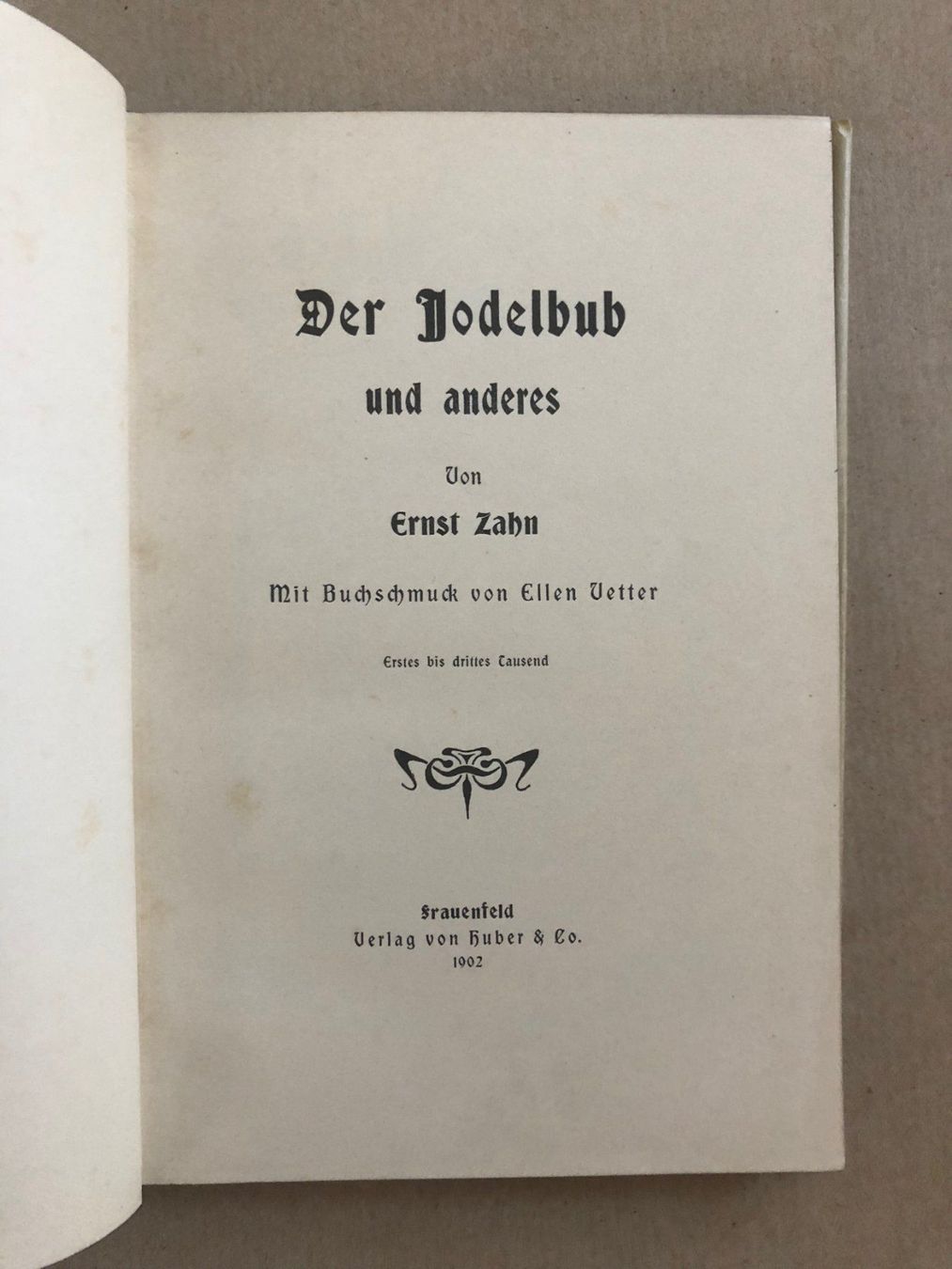 Libri: Ernst Zahn: Der Jodelbub und anderes. 1902 – Usato da Zürich venduto da allp 2