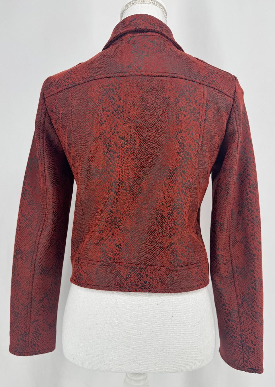 Giacche: 00's ZEBRA Blazer Simili Python Rouge & Noir, Zip Bronze, S – Usato da Lausanne venduto da PlusValue_Lausanne 4