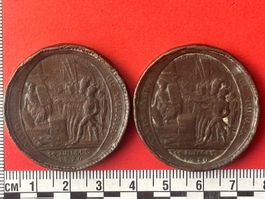 2 Monneron Notmünzen 5 Sols, 1792 Frankreich