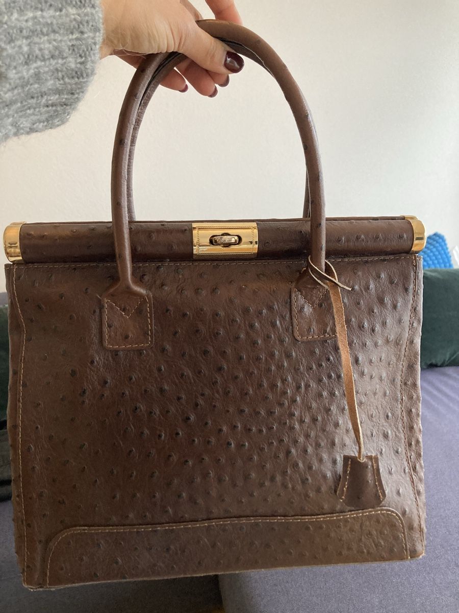 Borse da donna: Handtasche dunkelbraun in Straussenlederoptik – Usato da Wauwil venduto da alessandrea82