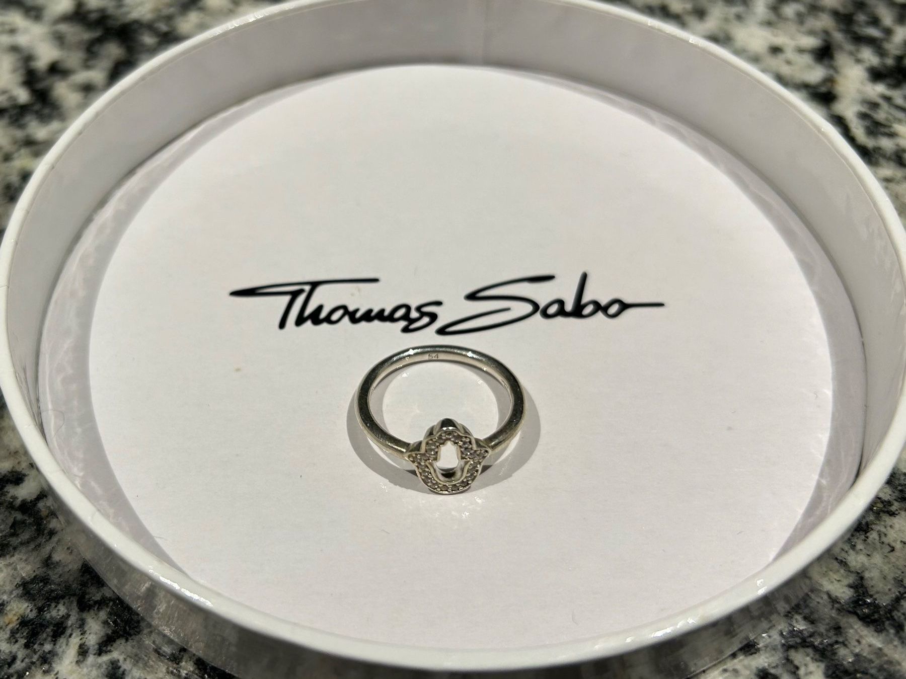 Thomas Sabo Ring „Hand“ mit Zirkonia Steinen (925 Silber) 💍 (Gebraucht ...