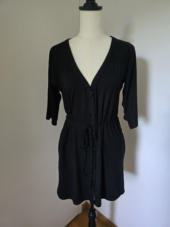 Rodebjer V-Ausschnitt Tunikakleid XS – Schwarz Viskose 