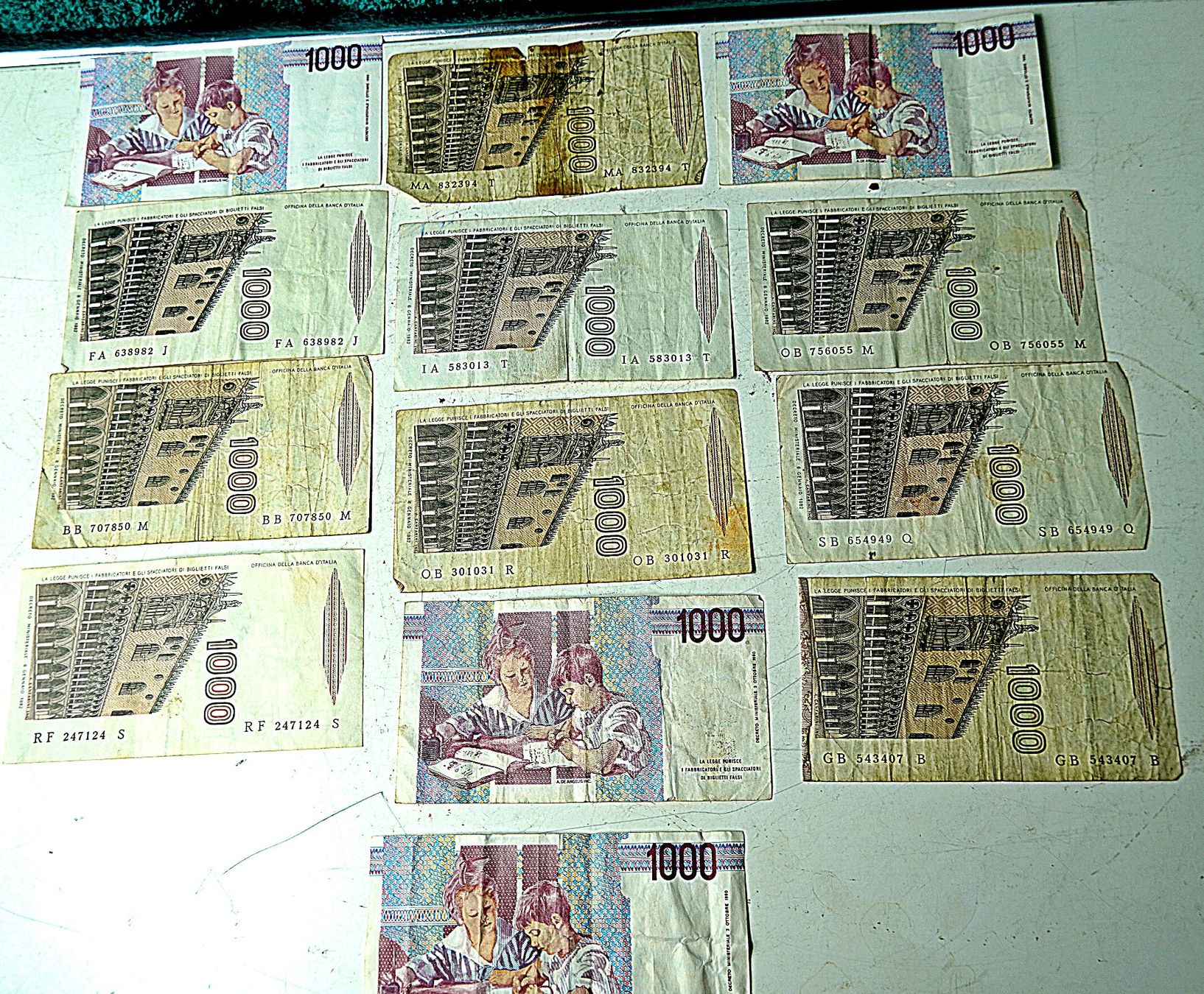 Banconote: 1000 Lire Noten 2 vers. Ausgaben – Usato da Baar venduto da 2cvbaar 1