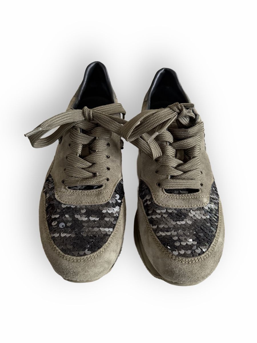 Damenschuhe: Baskets Hogan daim kaki avec sequins – Neu (gemäss Beschreibung) aus Bruson von yoard 4