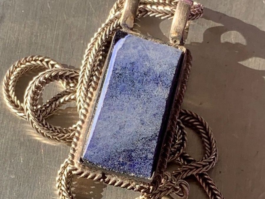 Anhänger: Schlangenkette flach + Lapislazuli-Anhängern – Gebraucht aus Dittingen von Bellevista 8