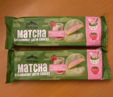 2 Packungen Matcha strawberry Latte Cookies je 128g