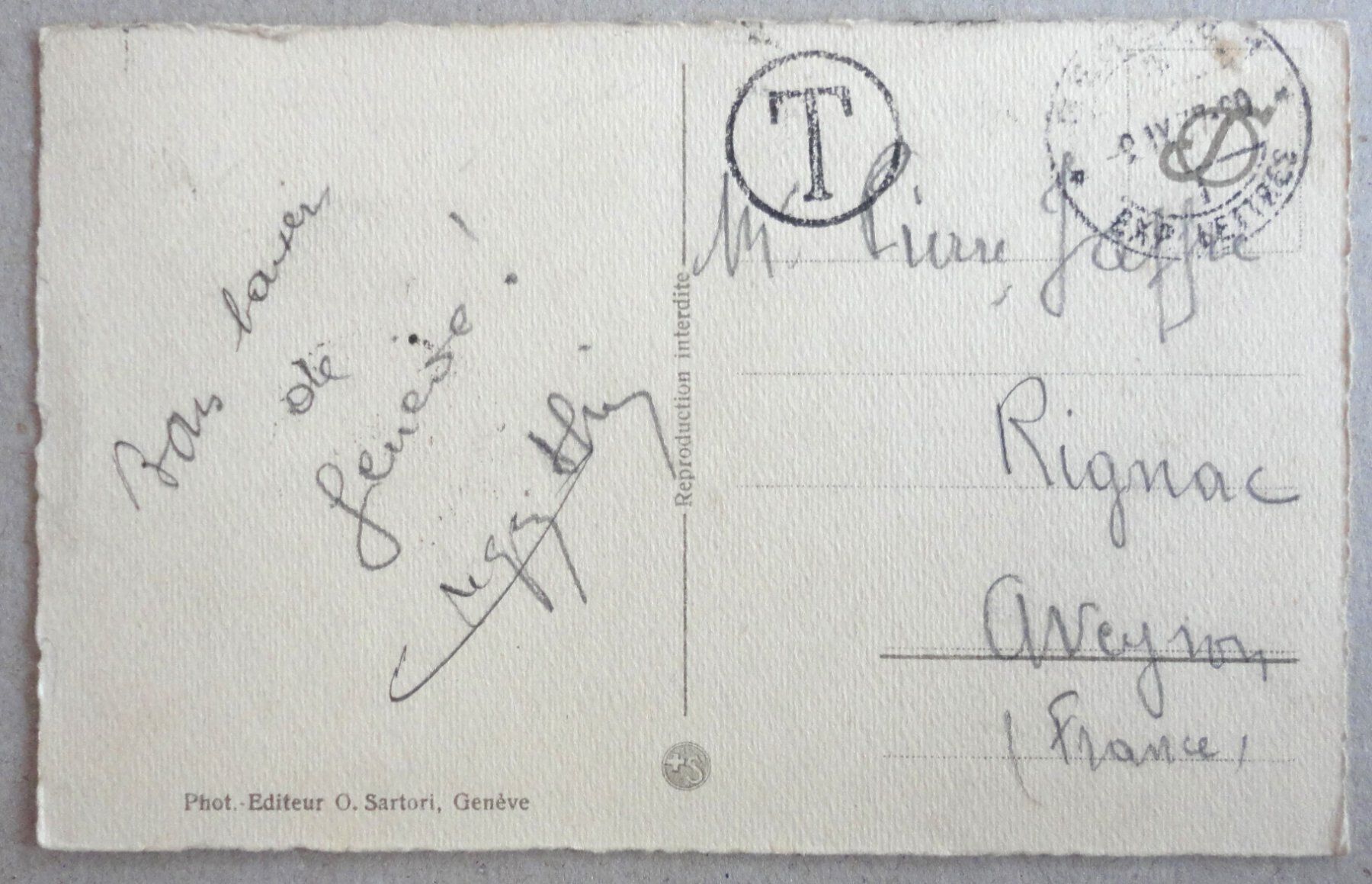 Ansichtskarten: Souvenir de Genève – Gebraucht aus Fétigny von Billy2miny 1