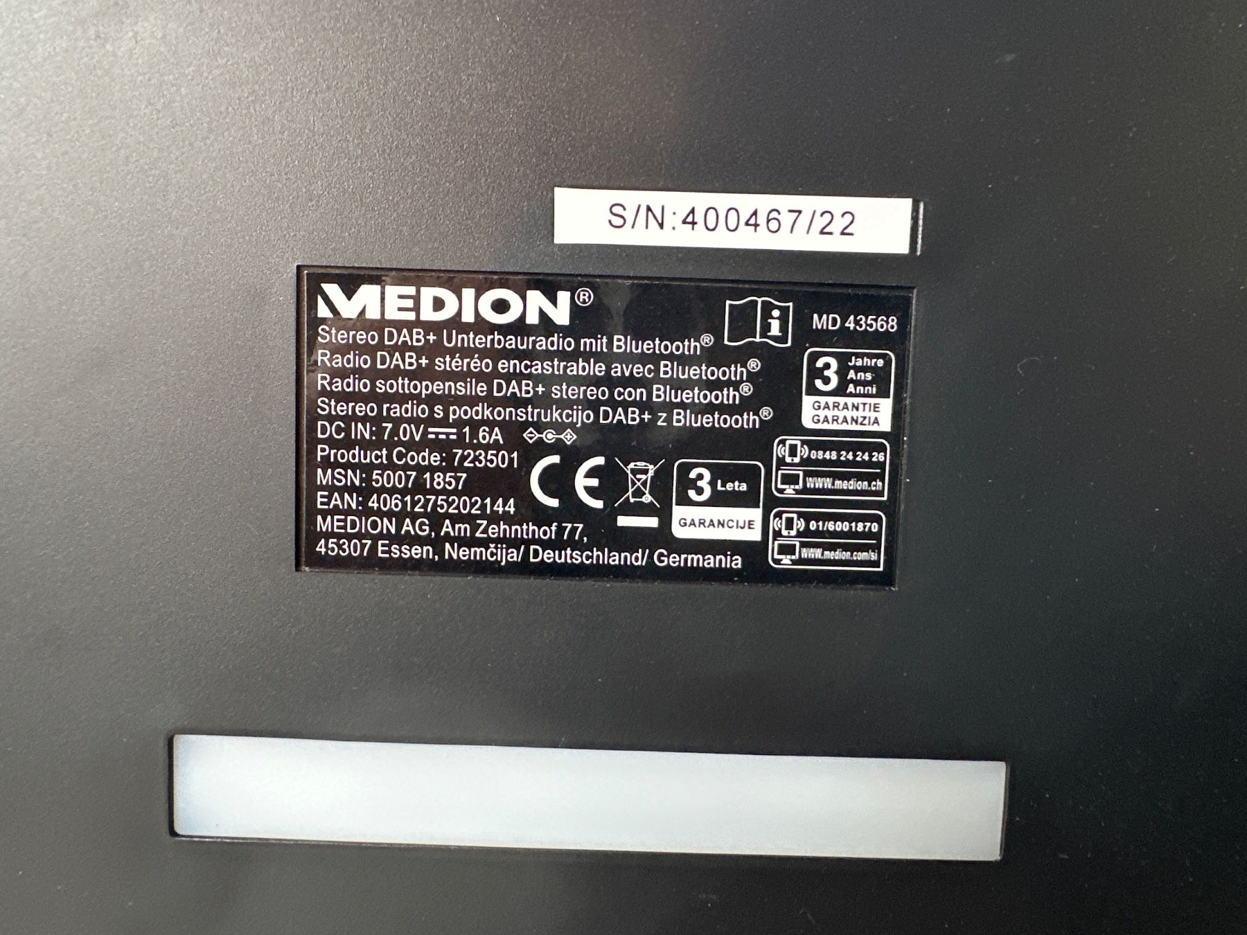 Medion Radio: Medion DAB+ Unterbauradio – Nuovo (secondo la descrizione) da Brügg BE venduto da TSP02 1