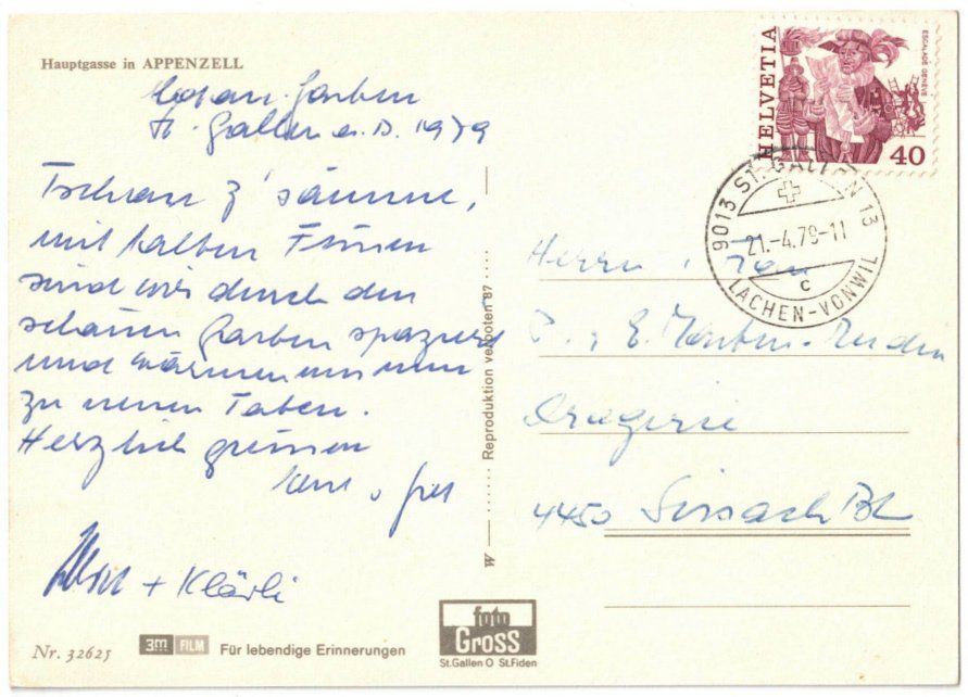 Ansichtskarten: Appenzell - Hauptstrasse – Gebraucht aus Binningen von Mountainrider 1