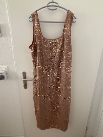 Kleid Pailletten Gold Grösse XXL