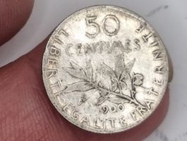 France 1/2 FF 1900 Silber Seltene Jahre