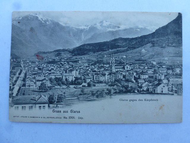Cartoline postali: Ansichtskarte Gruss aus Glarus 1910 – Usato da Walkringen venduto da Casablanca777