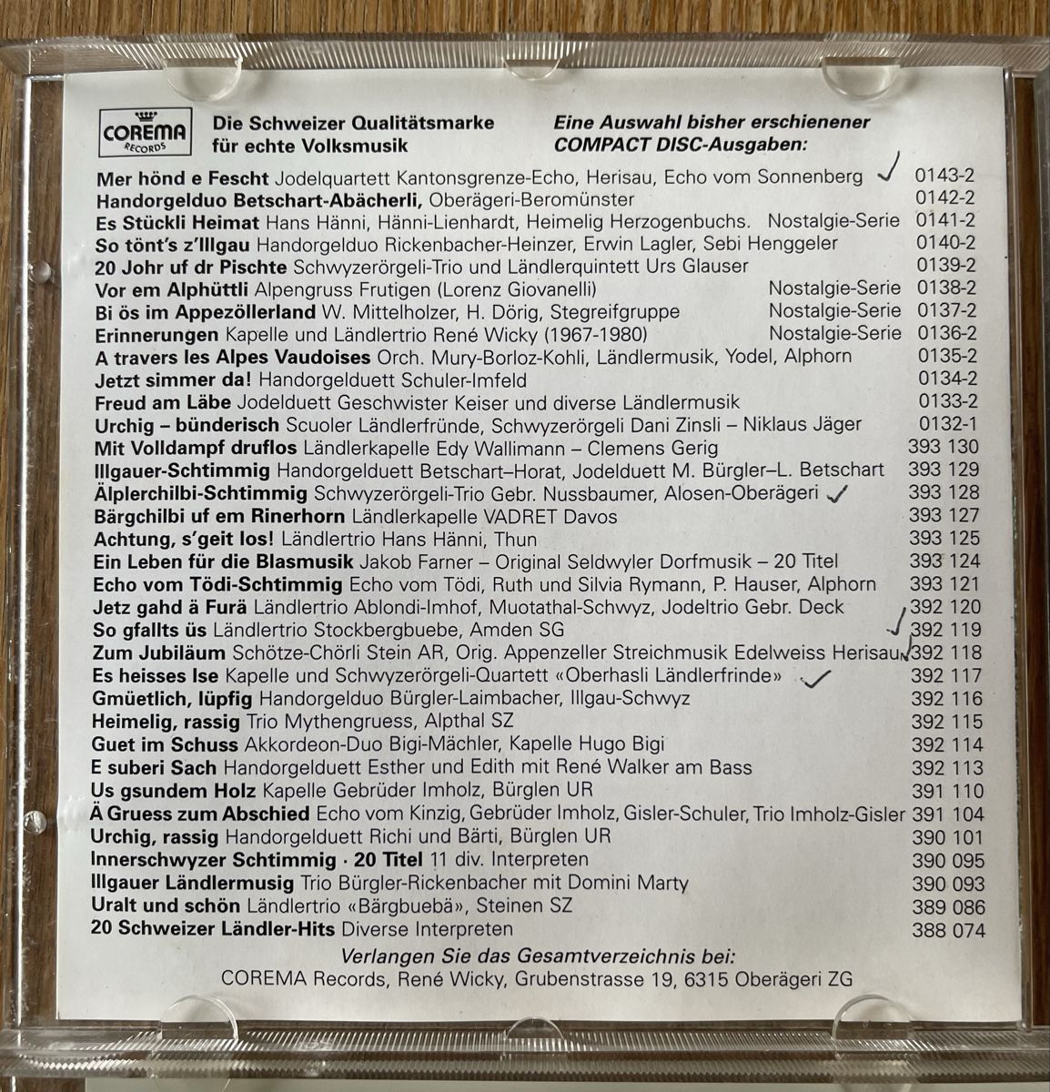 CD: CD Volksmusik Appenzeller – Usato da Waldstatt venduto da Cremschnitte 3