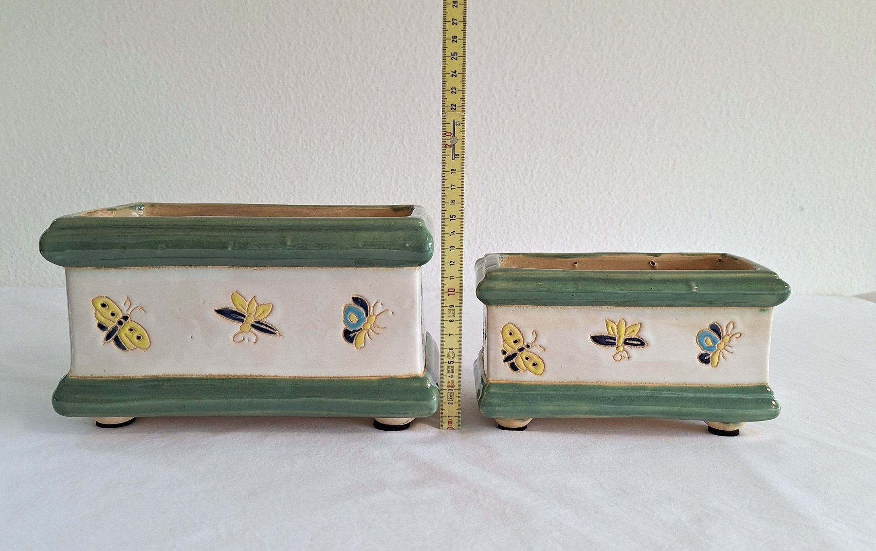 Vasi per fiori: Keramik Blumentopf- Übertopf Set Gummifüsse Schmetterling – Nuovo (secondo la descrizione) da Bergdietikon venduto da Zozo 7
