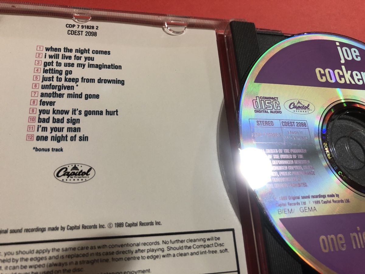 CDs: Joe Cocker One Night of Sin CD – Gebraucht aus Flaach von rubo7 1