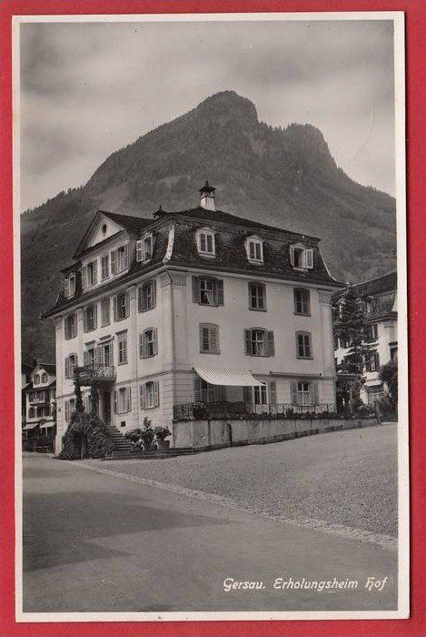 Cartoline postali: GERSAU ERHOLUNGSHEIM HOF, 1935 – Usato da Grüningen venduto da Kartenlaube