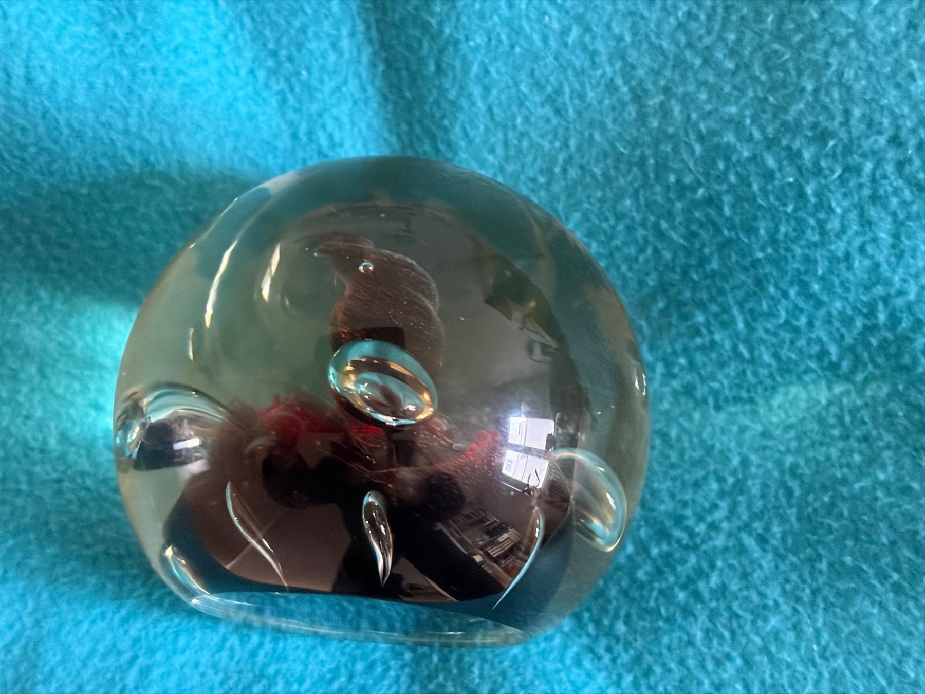 Bicchieri: Vintage Glas Briefbeschwerer, rot-schwarz, silbern – Usato da Zürich venduto da Fortunalis 3