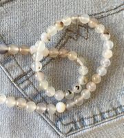 Achat Sardonix   Onix  top Strang für Kette      Vintage 8mm
