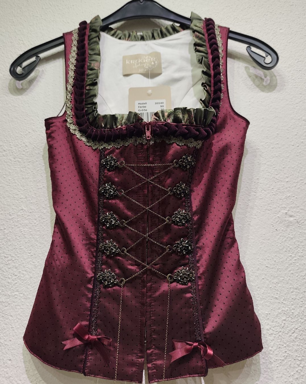Krüger Vestiti: Trachtenmieder Krüger, Gr. 30 – Nuovo e nell'imballaggio originale da Dussnang venduto da Rosenfee50 3