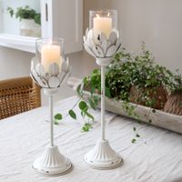 SALE! Windlicht auf Fuß, Höhe 43 cm, Chic Antique