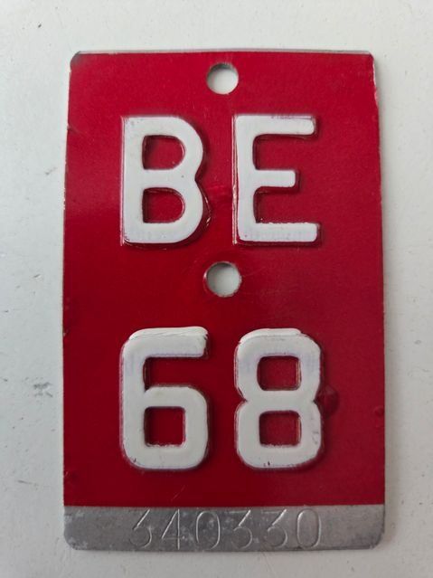 Sachs Insegne: Velonummer BE 68 plaque Velo – Usato da Schenkon venduto da Uhu007