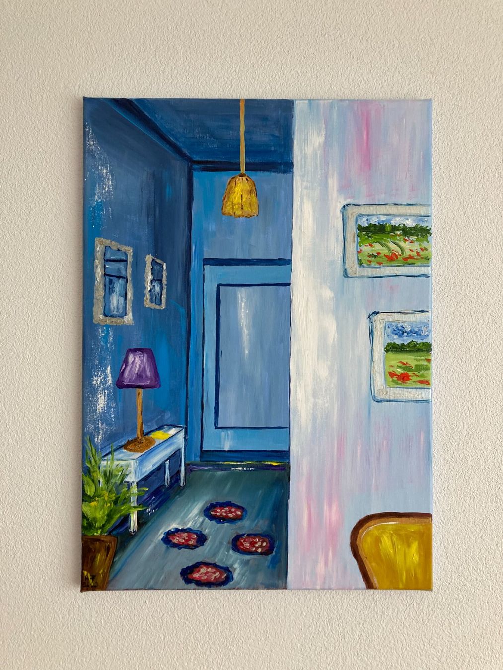 Dipinti: Original Ölgemälde "Blauer Raum" – Kunst Interior – Nuovo (secondo la descrizione) da Cham venduto da Felha 1