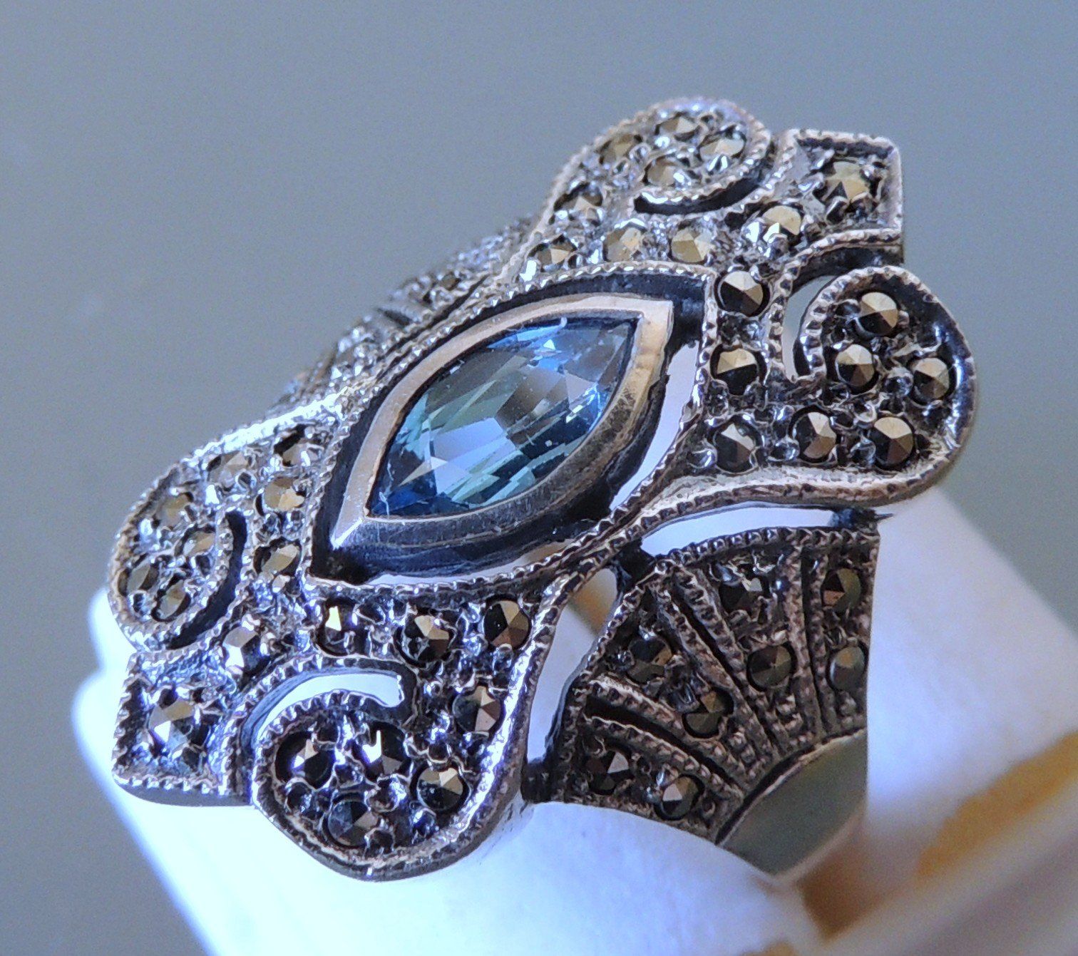Anelli: Silber 925 Topas Fingerring Gr. 56 – Usato da Waldenburg venduto da schaller707 1