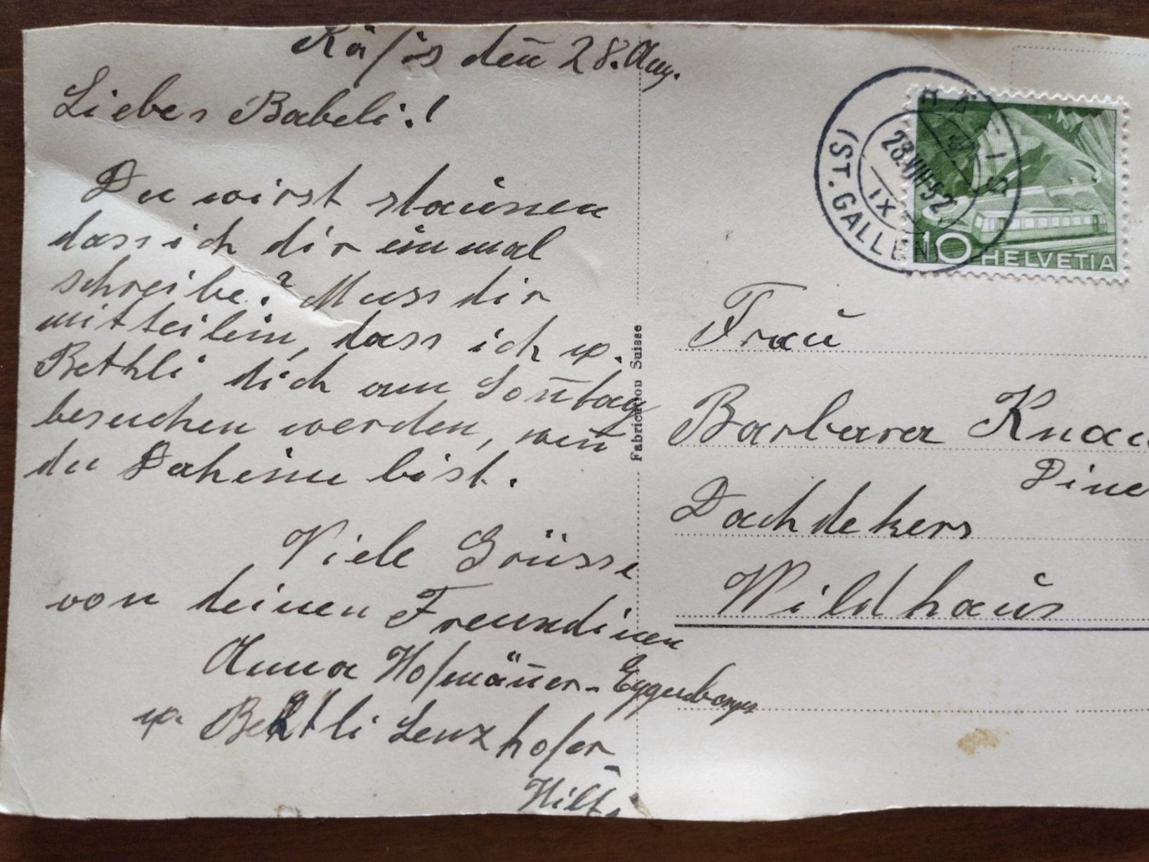 Cartoline postali: Ansichtskarte Buchs (SG), Kirche 1952 – Usato da Wildhaus venduto da Hukwildhaus 3