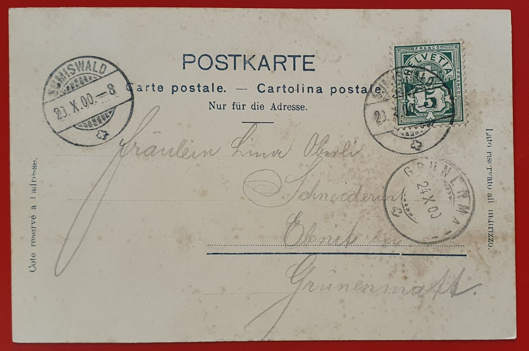 Cartoline postali: Gruss aus Sumiswald 1900 – Usato da Kreuzlingen venduto da Rschweiz1 1