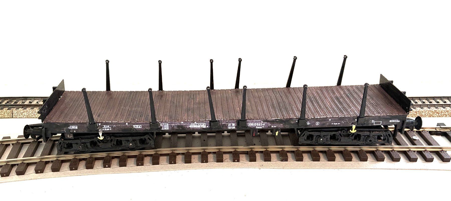 Modellini di ferrovie: Spur 0, Rmms 3960 Rungenwagen – Usato da Gaechlingen venduto da Robinson1