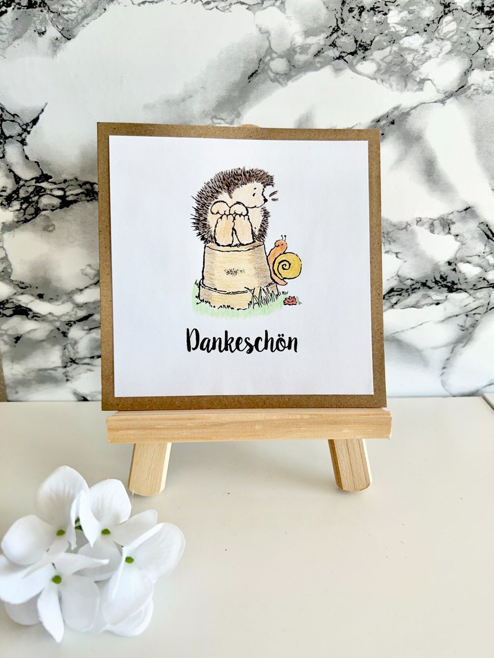 Cartoline: Igel Dankeskarte, handgemalt – Nuovo e nell'imballaggio originale da Hitzkirch venduto da cindys_handwerk