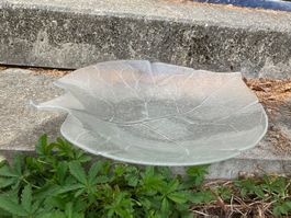 Dekorative Glasschale in Blattform, zeitlos schönes Design