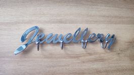 Schmuck-Halterung, Schmuckorganizer, silbrig mit Strass
