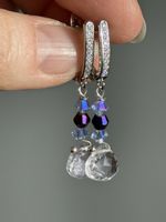 Unikat - Amethyst, Swarovski Crystals Ohrringe NEU