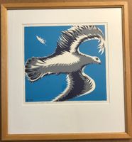 Lithografie, die Taube signiert Max Brunner (ID H242)