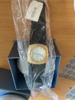 ALESSI Aluminium Watch UHR Gold S AL2004 Lederarmband NEU