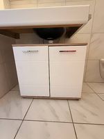 Waschbeckenunterschrank weiss/Holz  70 cm