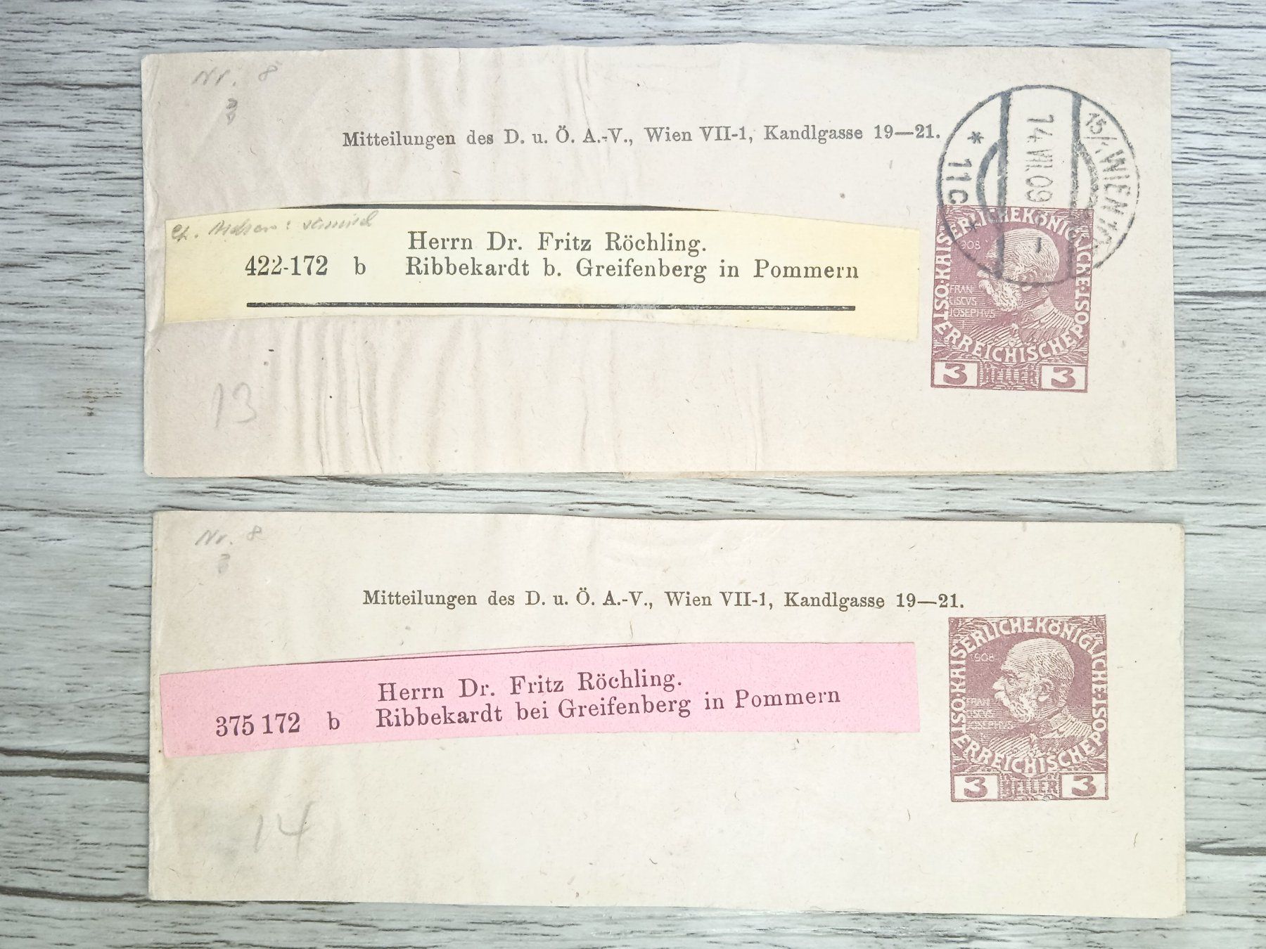 Tutti i francobolli: TR80 Document + Timbre Autriche 1909 – Usato da Cousset venduto da Patrick_Collections