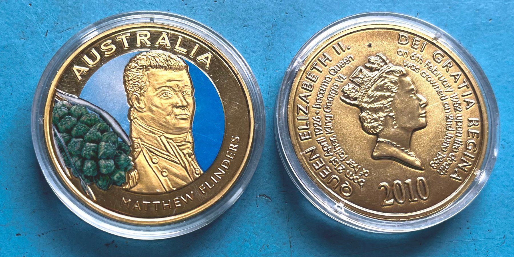 Medaglie: Australia Matthew Flinders ,Queen Elizabeth II. Color – Usato da Obernau venduto da Wgnom