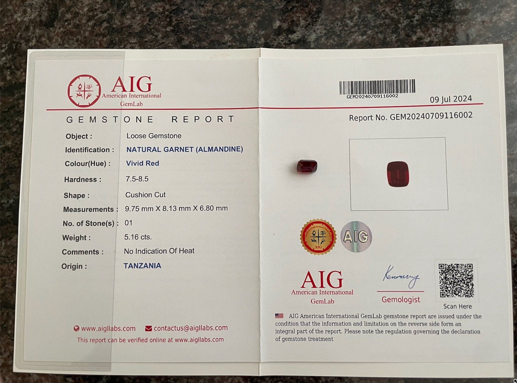 Pietre preziose: Natural Garnet (Almandine) – Nuovo (secondo la descrizione) da Zürich venduto da fair-gems 3